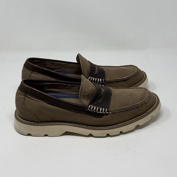 Sperry Top Sider Lug Sole Loafers Mens 9 Brown Canvas Two Tone Slip On Shoes main image 14